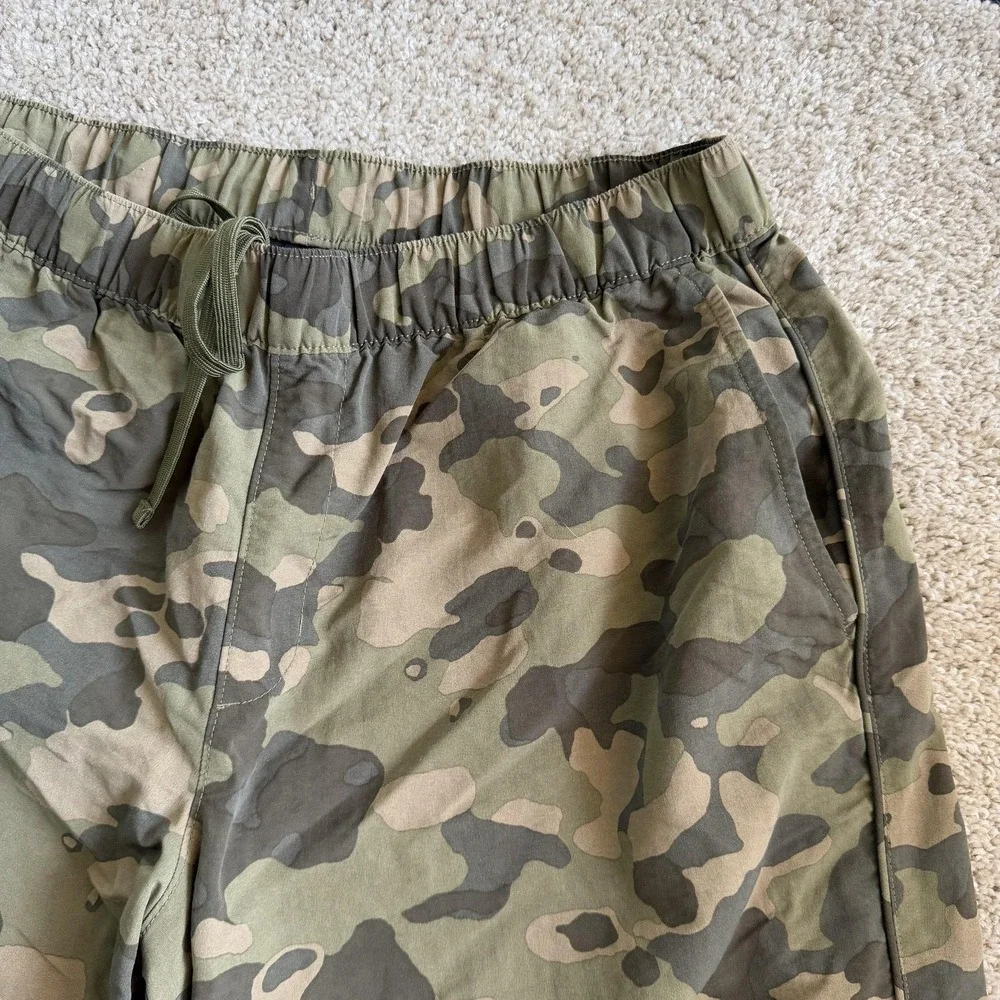 The North Face Jogger Pants Mens Large Green Camo Woven Elastic Waist Pockets